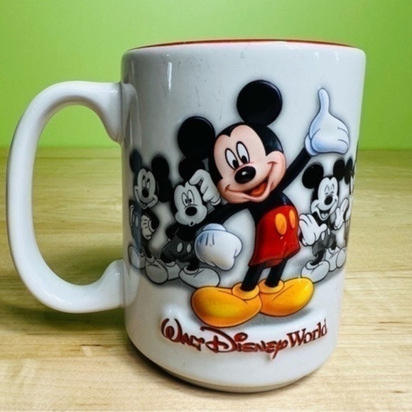 Disney Other - Disney Mickey Mouse Coffee Cup Mug Embossed 3 D Walt Disney World 15 oz.